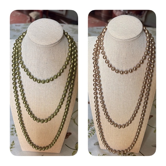 Faux Pearl Bundle of 2 Opera Length Necklaces - Picture 1 of 7